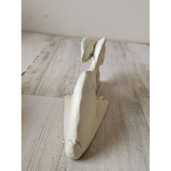 Off White Bunny sitting Easter Rabbit spring folk art figure decor - Picture 5 of 6